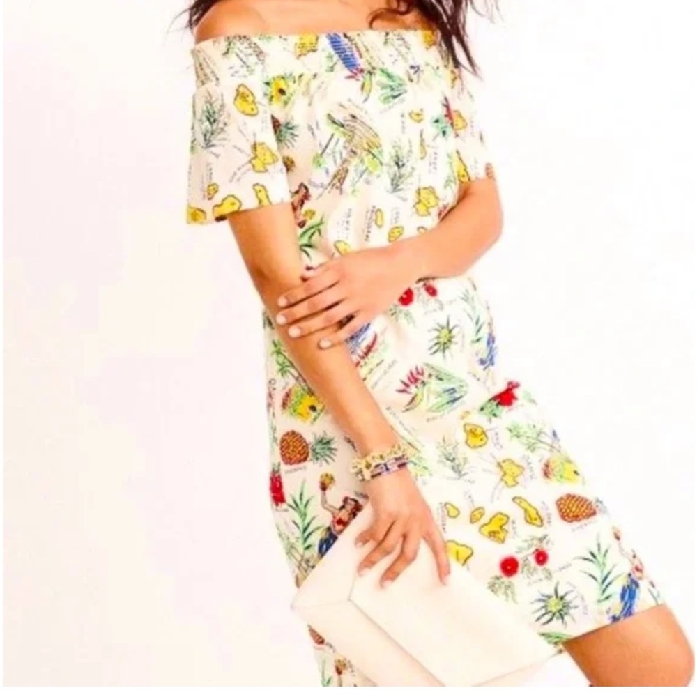 NWOT BLOGGERS FAVE J. Crew Off-Shoulder Floral Mini Dress - Picture 5 of 6